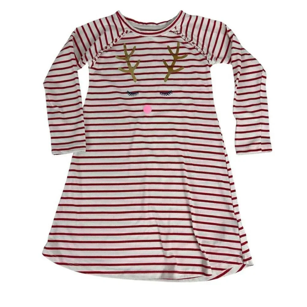 Baby Gap Reindeer Striped Nightgown size 5